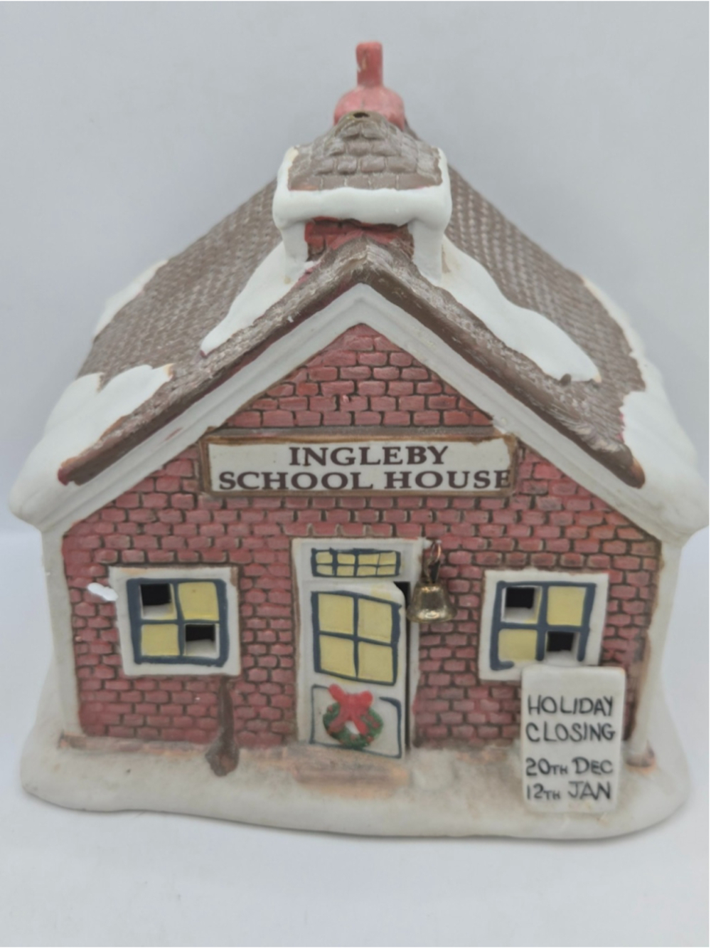 Vintage American Greetings Ingleby Village School House Lighted w/Box Tested